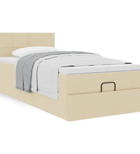 Ottoman-Bett mit Matratze Creme 100x200 cm Stoff