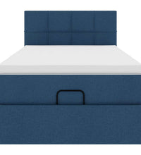 Ottoman-Bett mit Matratze Blau 100x200 cm Stoff