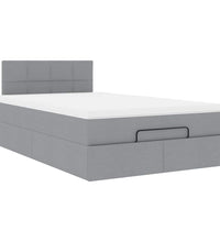 Ottoman-Bett mit Matratze Hellgrau 120x200 cm Stoff