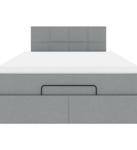 Ottoman-Bett mit Matratze Hellgrau 120x200 cm Stoff
