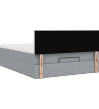 Ottoman-Bett mit Matratze Hellgrau 140x200 cm Stoff