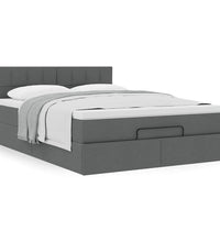 Ottoman-Bett mit Matratze Dunkelgrau 140x200 cm Stoff