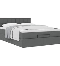 Ottoman-Bett mit Matratze Dunkelgrau 140x200 cm Stoff