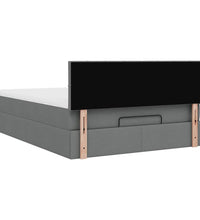 Ottoman-Bett mit Matratze Dunkelgrau 140x200 cm Stoff