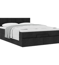 Ottoman-Bett mit Matratze Schwarz 140x200 cm Stoff