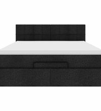 Ottoman-Bett mit Matratze Schwarz 140x200 cm Stoff