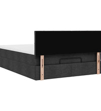 Ottoman-Bett mit Matratze Schwarz 140x200 cm Stoff