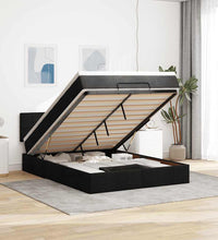 Ottoman-Bett mit Matratze Schwarz 140x200 cm Stoff