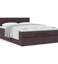 Ottoman-Bett mit Matratze Dunkelbraun 140x200 cm Stoff