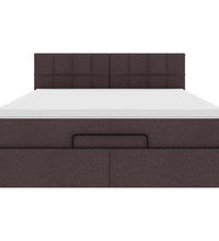 Ottoman-Bett mit Matratze Dunkelbraun 140x200 cm Stoff