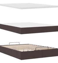Ottoman-Bett mit Matratze Dunkelbraun 140x200 cm Stoff
