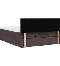 Ottoman-Bett mit Matratze Dunkelbraun 140x200 cm Stoff