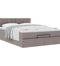Ottoman-Bett mit Matratze Taupe 140x200 cm Stoff