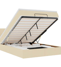 Ottoman-Bett mit Matratze Creme 140x200 cm Stoff