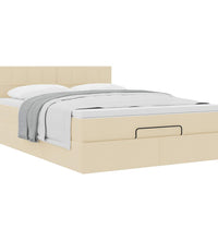 Ottoman-Bett mit Matratze Creme 140x200 cm Stoff