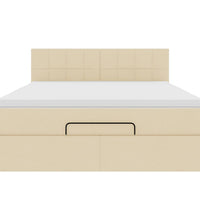 Ottoman-Bett mit Matratze Creme 140x200 cm Stoff