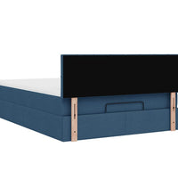 Ottoman-Bett mit Matratze Blau 140x200 cm Stoff