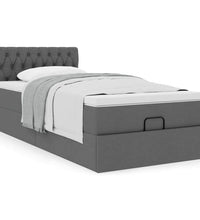 Ottoman-Bett mit Matratze Dunkelgrau 80x200 cm Stoff