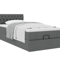 Ottoman-Bett mit Matratze Dunkelgrau 80x200 cm Stoff