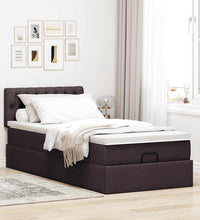 Ottoman-Bett mit Matratze Dunkelbraun 80x200 cm Stoff
