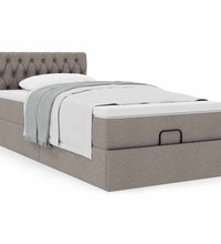 Ottoman-Bett mit Matratze Taupe 80x200 cm Stoff
