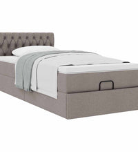 Ottoman-Bett mit Matratze Taupe 80x200 cm Stoff