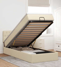 Ottoman-Bett mit Matratze Creme 80x200 cm Stoff