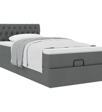 Ottoman-Bett mit Matratze Dunkelgrau 90x190 cm Stoff