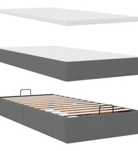 Ottoman-Bett mit Matratze Dunkelgrau 90x190 cm Stoff