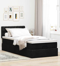 Ottoman-Bett mit Matratze Schwarz 90x190 cm Stoff