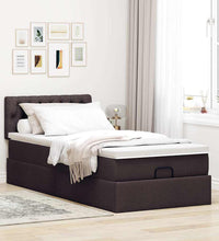 Ottoman-Bett mit Matratze Dunkelbraun 90x190 cm Stoff