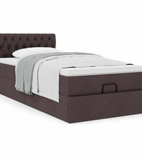 Ottoman-Bett mit Matratze Dunkelbraun 90x190 cm Stoff