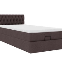 Ottoman-Bett mit Matratze Dunkelbraun 90x190 cm Stoff