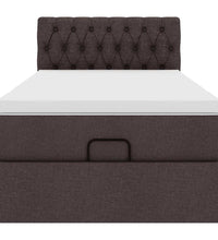 Ottoman-Bett mit Matratze Dunkelbraun 90x190 cm Stoff