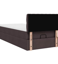 Ottoman-Bett mit Matratze Dunkelbraun 90x190 cm Stoff