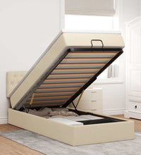 Ottoman-Bett mit Matratze Creme 90x190 cm Stoff