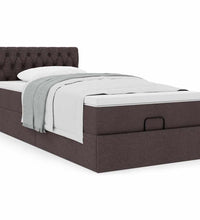 Ottoman-Bett mit Matratze Dunkelbraun 90x200 cm Stoff