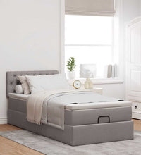 Ottoman-Bett mit Matratze Taupe 90x200 cm Stoff
