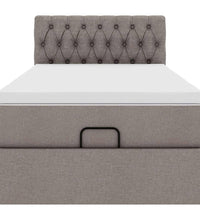 Ottoman-Bett mit Matratze Taupe 90x200 cm Stoff