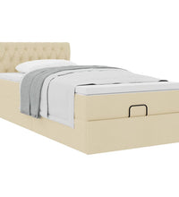 Ottoman-Bett mit Matratze Creme 90x200 cm Stoff