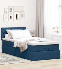 Ottoman-Bett mit Matratze Blau 90x200 cm Stoff