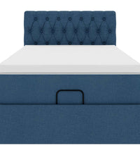 Ottoman-Bett mit Matratze Blau 90x200 cm Stoff