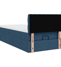 Ottoman-Bett mit Matratze Blau 90x200 cm Stoff