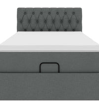 Ottoman-Bett mit Matratze Dunkelgrau 100x200 cm Stoff
