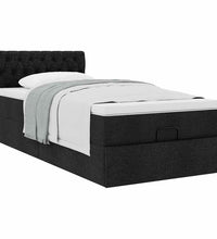 Ottoman-Bett mit Matratze Schwarz 100x200 cm Stoff