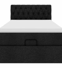 Ottoman-Bett mit Matratze Schwarz 100x200 cm Stoff