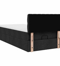 Ottoman-Bett mit Matratze Schwarz 100x200 cm Stoff