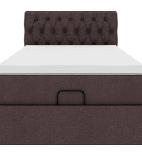 Ottoman-Bett mit Matratze Dunkelbraun 100x200 cm Stoff