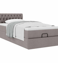 Ottoman-Bett mit Matratze Taupe 100x200 cm Stoff