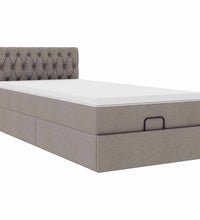 Ottoman-Bett mit Matratze Taupe 100x200 cm Stoff